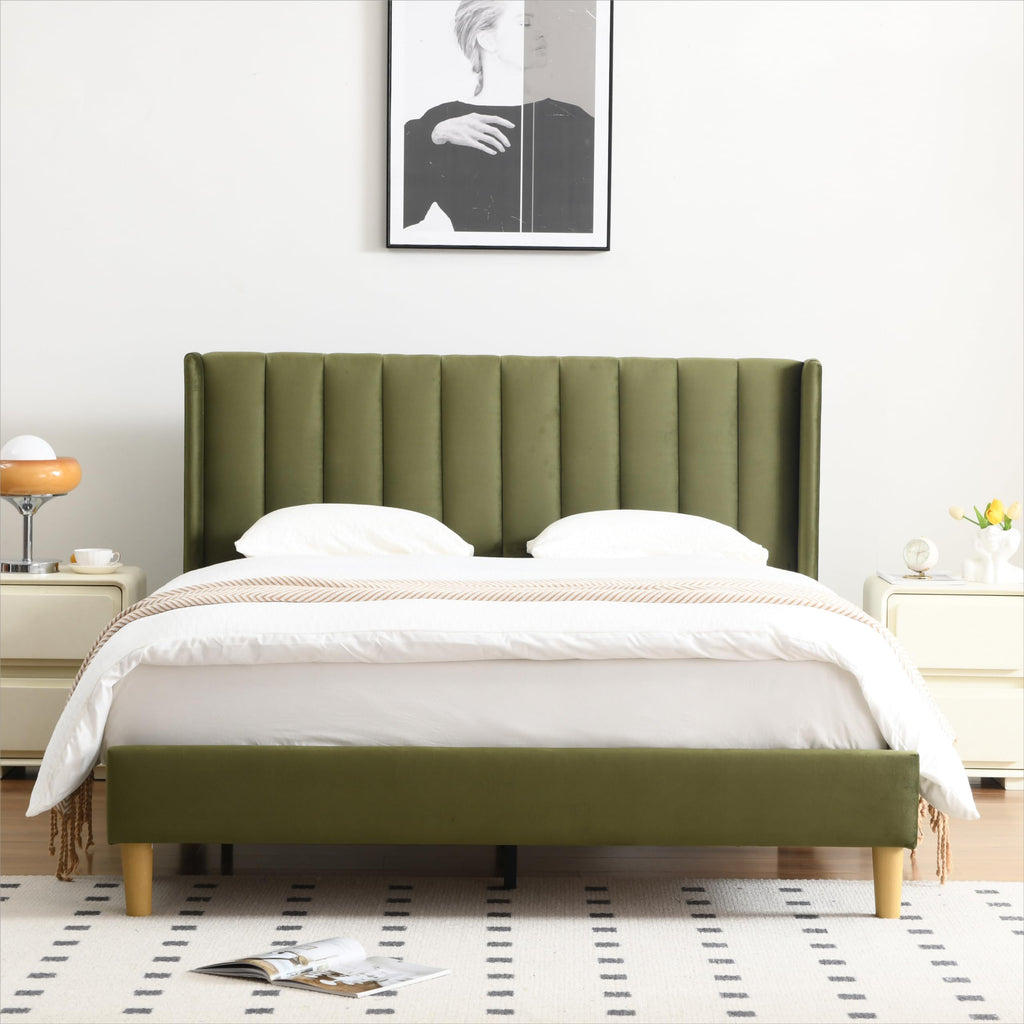 Queen Bed Frame with Upholstered Headboard J69759