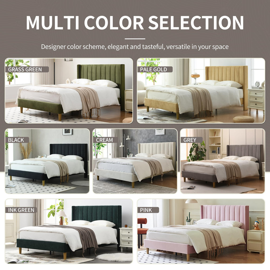 Queen Bed Frame with Upholstered Headboard J69759