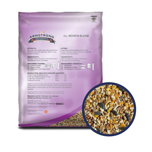 20 Pounds Bird Seed Blend with Cut Corn, Wheat, White & Red Millet, Black Oil Sunflower Seeds J765644