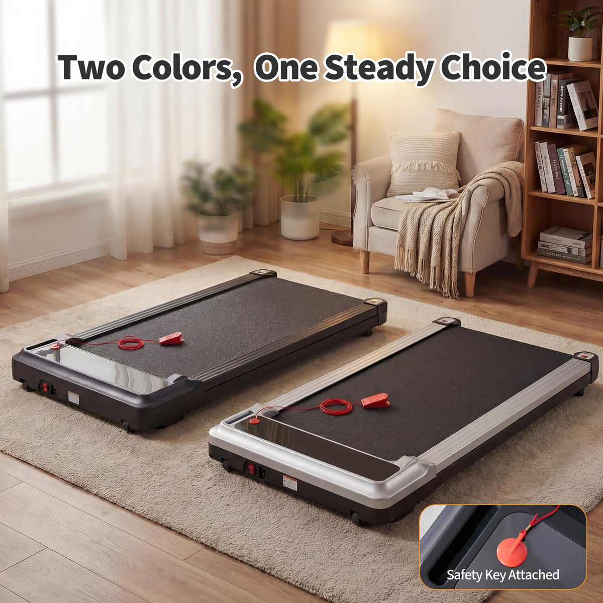 Black Portable 3-in-1 Walking Pad Treadmill I667309
