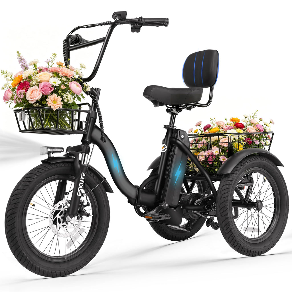 Electric Tricycle for Adults, 1200W Folding E-Trike, 48V 13Ah Battery, 18" Fat Tire 3-Wheel Electric Bike I154