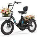 Electric Tricycle for Adults, 1200W Folding E-Trike, 48V 13Ah Battery, 18" Fat Tire 3-Wheel Electric Bike I154