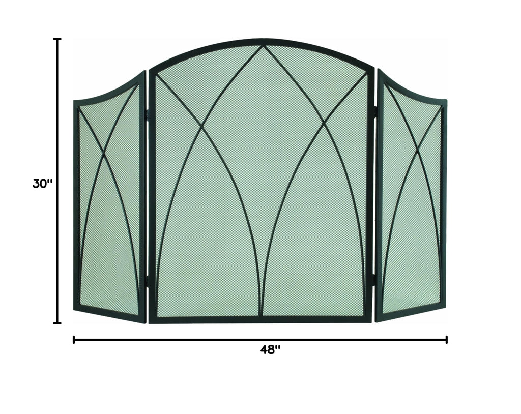 Arched 3-Panel Fireplace Screen N256