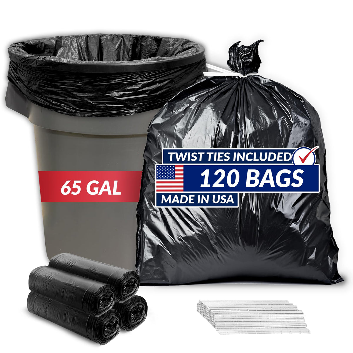 65 Gallon Heavy Duty Trash Bags P659