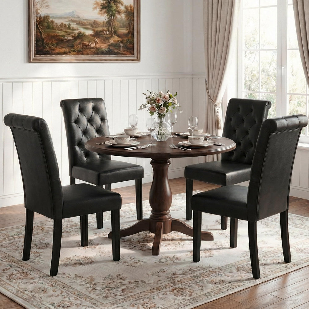 Black Upholstered Dining Chairs Set of 2 K449