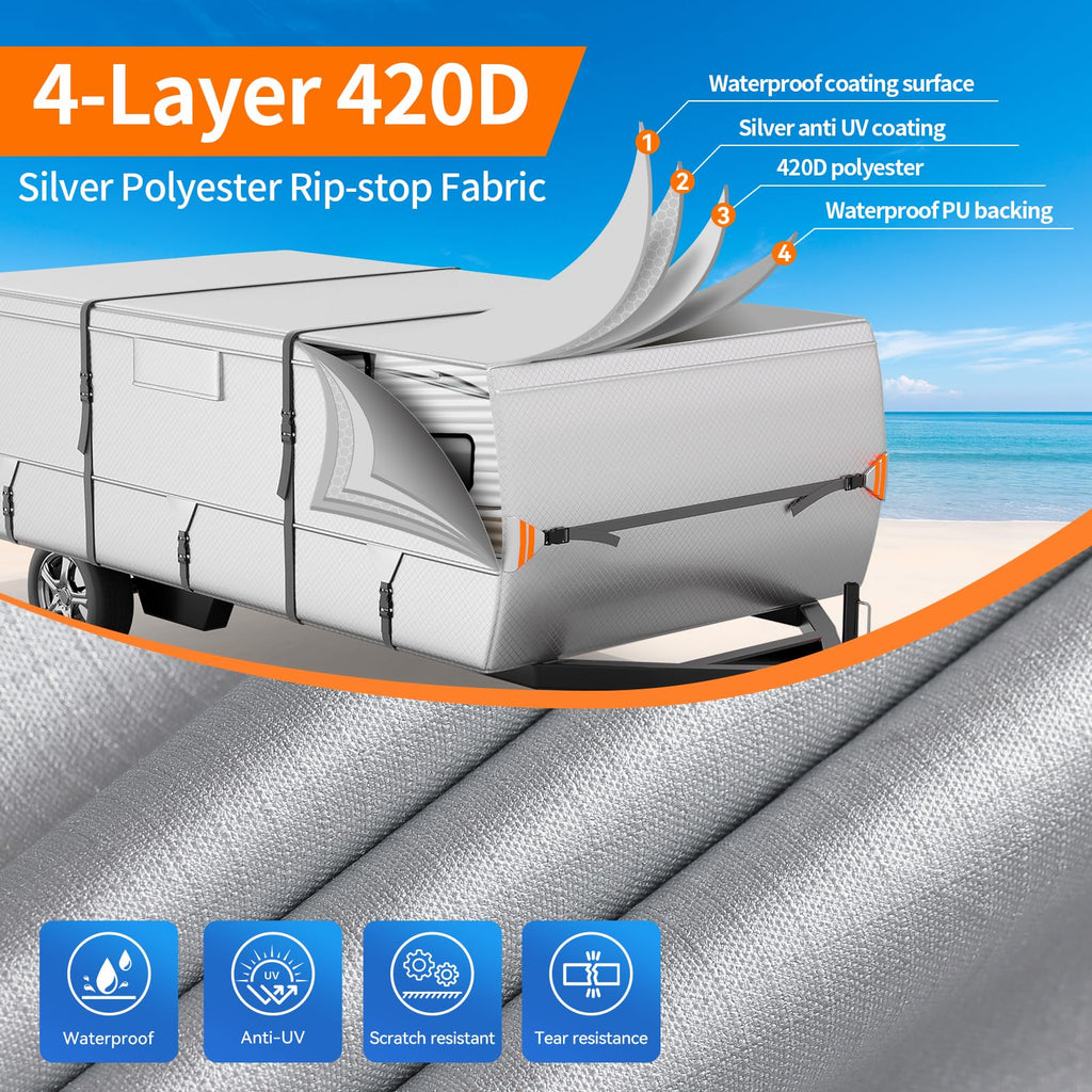 14'-16' Waterproof Oxford Fabric Camper Cover Q3427