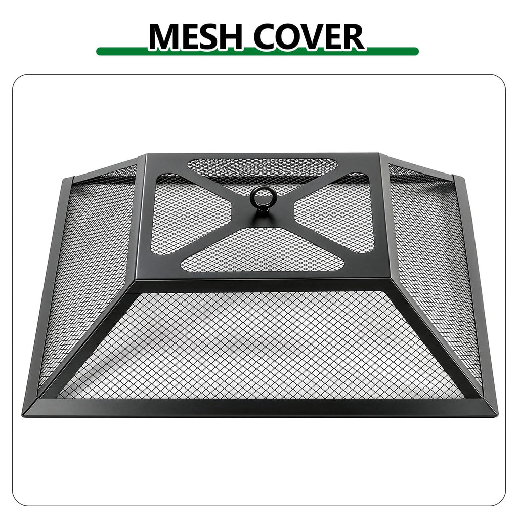32 Inch Square Metal Patio Fire Pit Table T612431