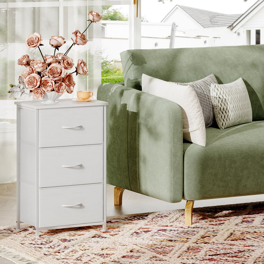 White 3 Drawer Dresser B599