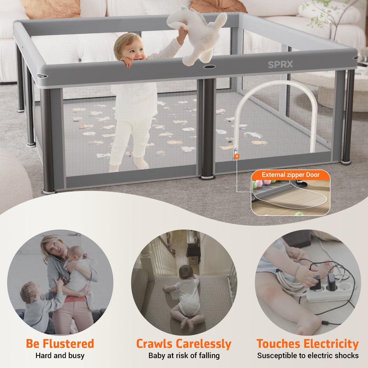 Foldable Baby Playpen with Mat and Travel Pack T772