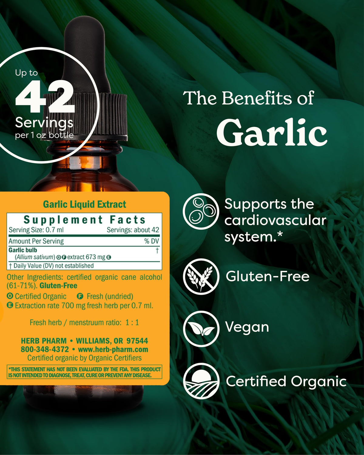 Organic Garlic Liquid Extract 1 Ounce H3992