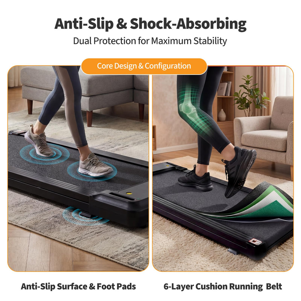 Black Portable 3-in-1 Walking Pad Treadmill I667309
