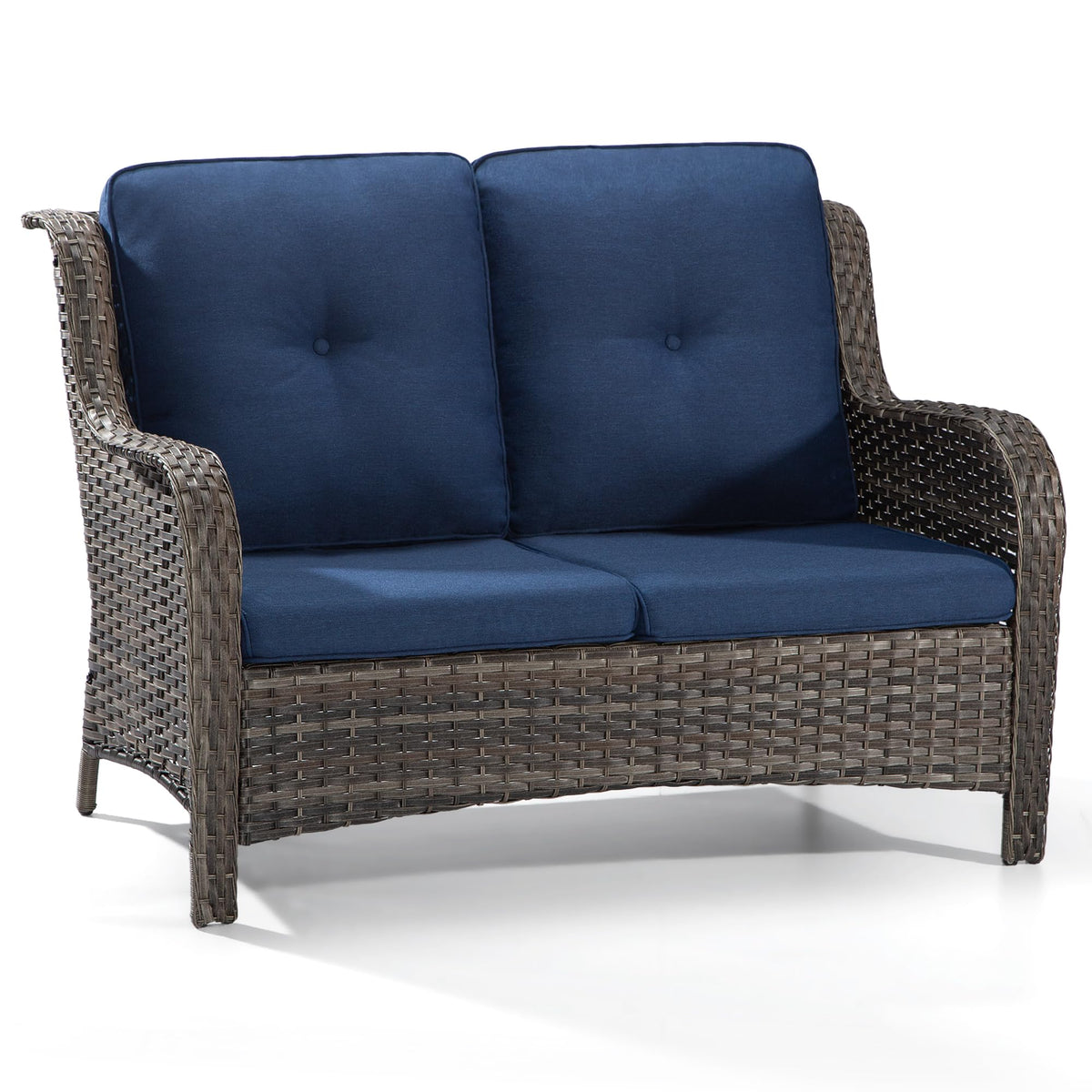 2-Seater Wicker Loveseat Sofa with Olefin Cushions N886215