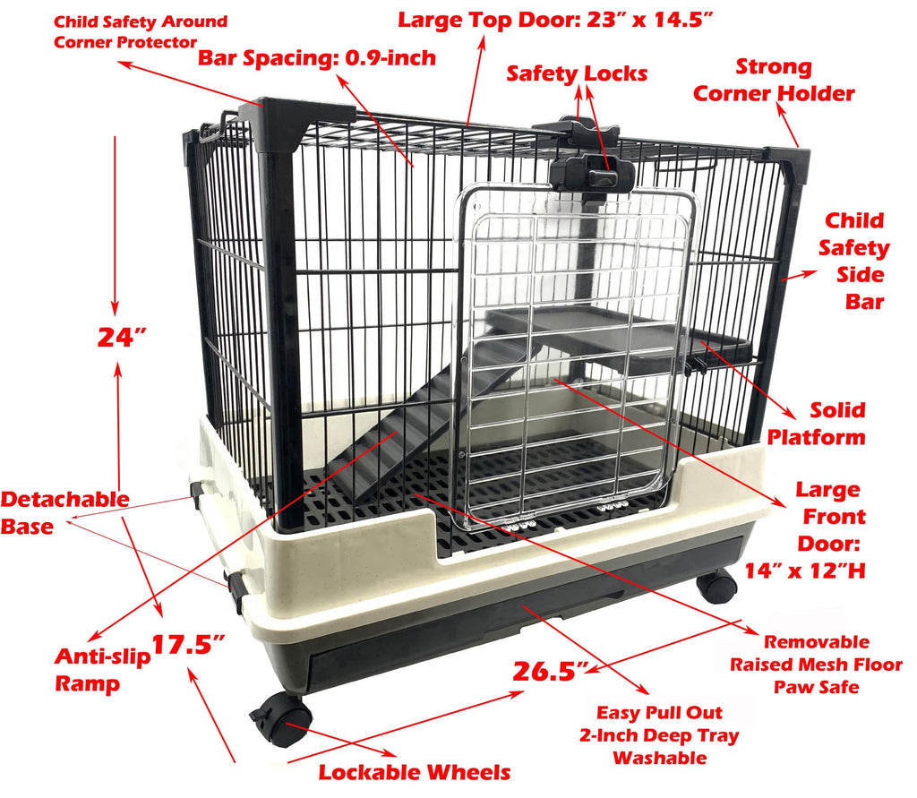 2-Level Rabbit Hutch Guinea Pigs Cage Y7685