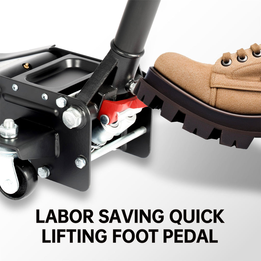 3-Ton Low-Profile Dual Pistons Steel Floor Jack V450