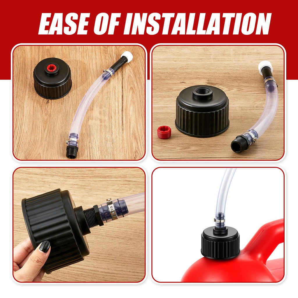 4 Pcs Fuel Jug Cap Replacement with Hose Kit R36635