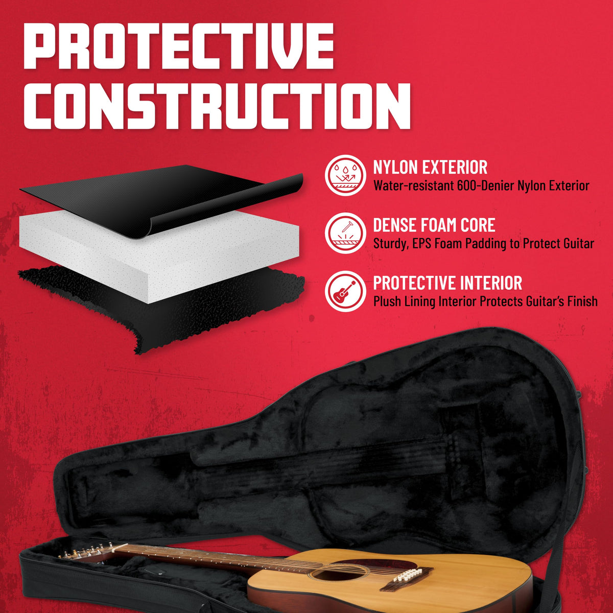 Lightweight Polyfoam Guitar Case D505074
