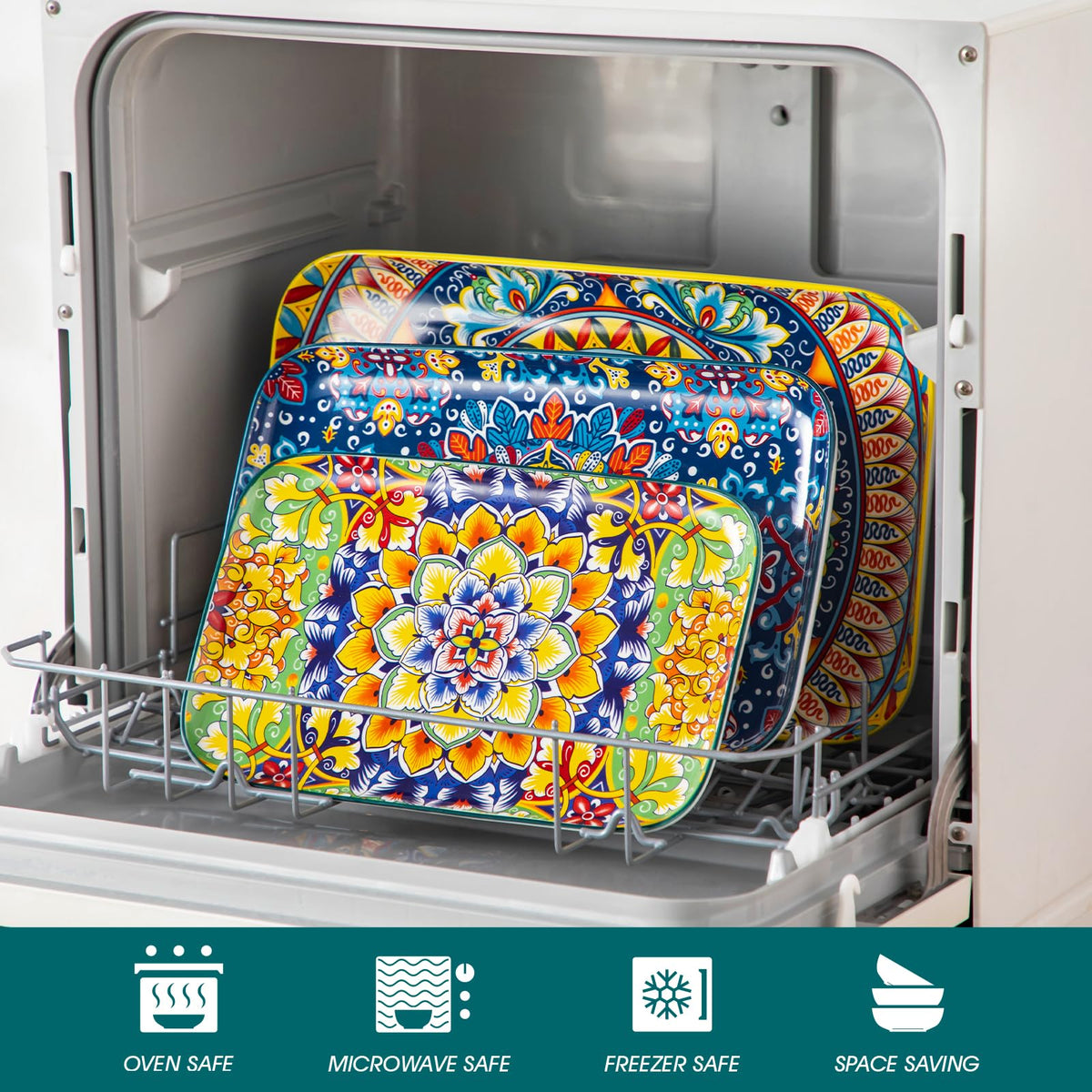 Serving Platters Set of 3 Rectangular Trays Z12212