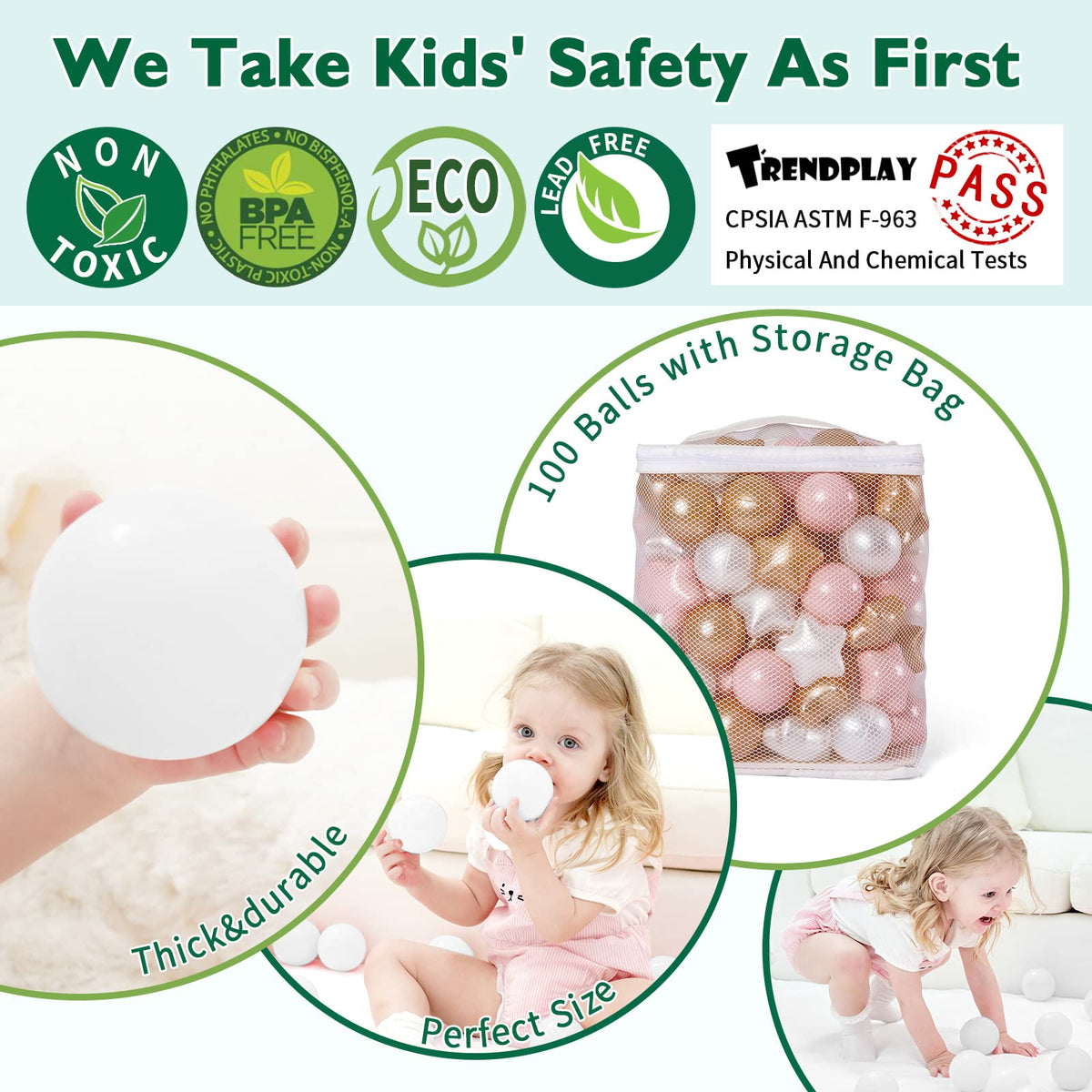 50 100 200 Count Star Ball Pit Balls Non-Toxic Plastic H934840