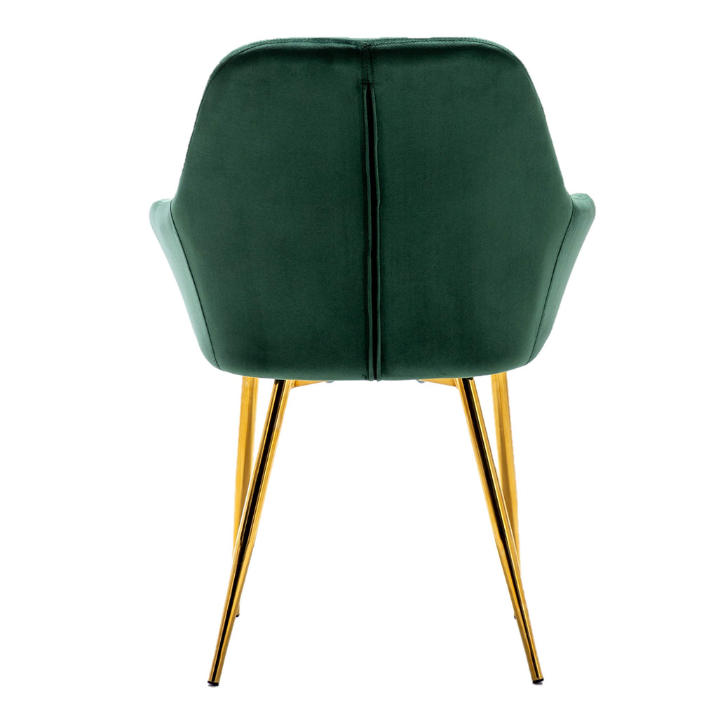 Set of 2 Green Velvet Upholstered Accent Chair E39407