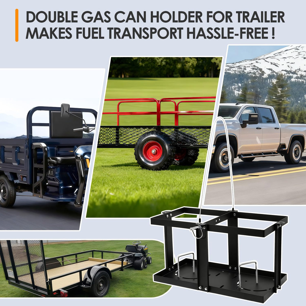 Gas Can Holder with Locking Strap Q1631