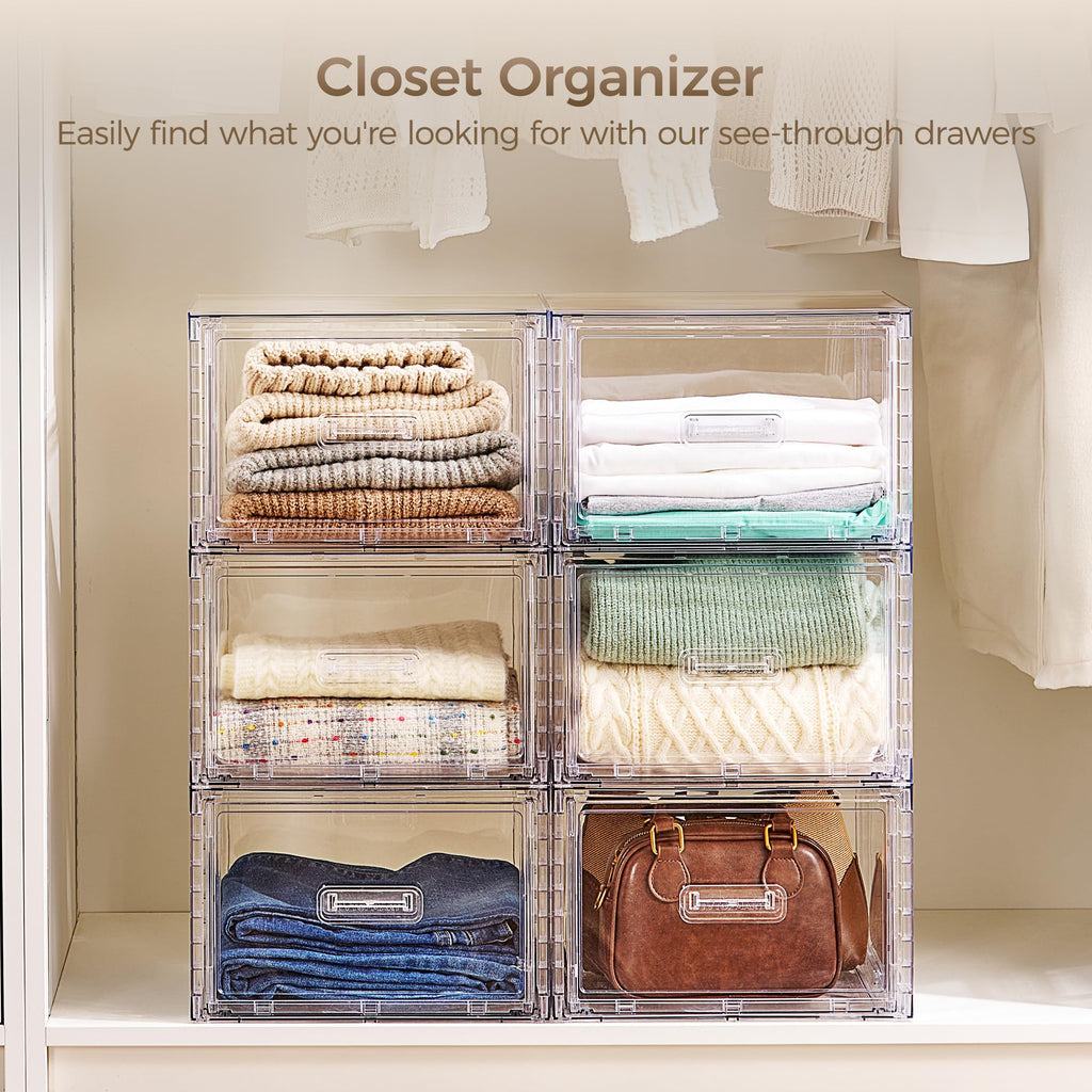 Clear Stackable Storage Drawers 4 Pack 15QT L74834