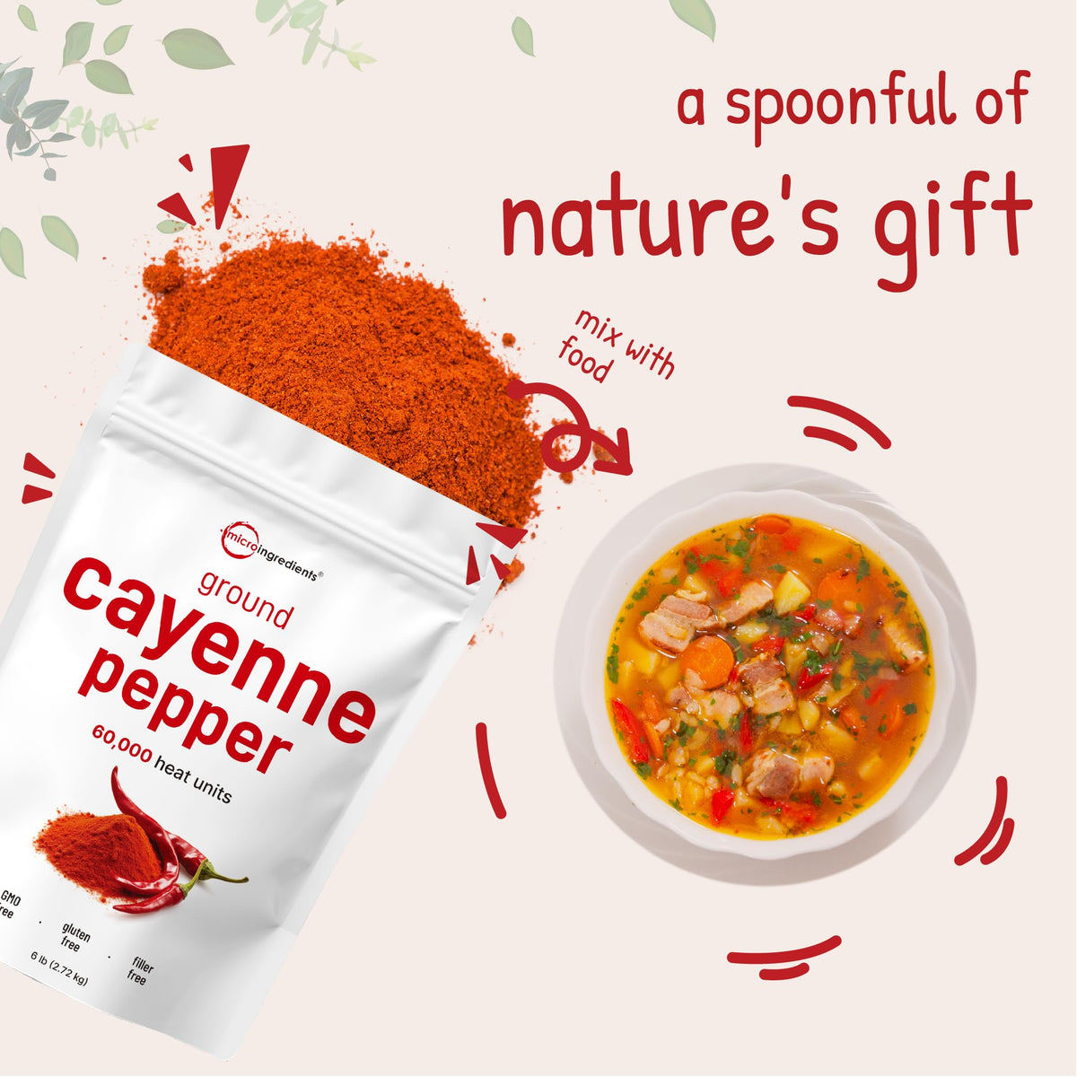 Ground Cayenne Pepper Powder 6lbs 60,000 SHU A4498