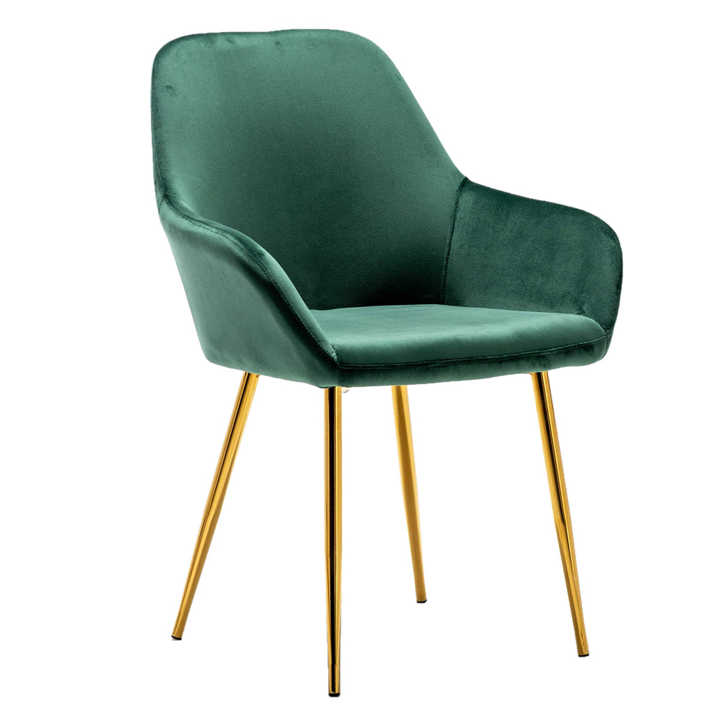 Set of 2 Green Velvet Upholstered Accent Chair E39407