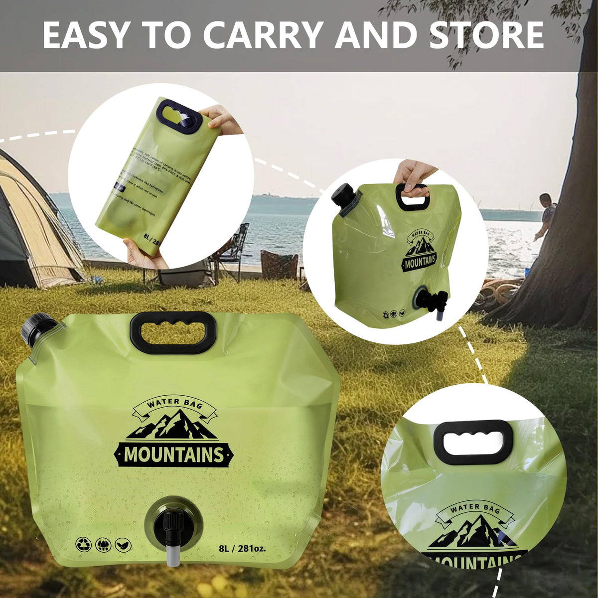 Collapsible 2 Gallon BPA-free Water Container I818850