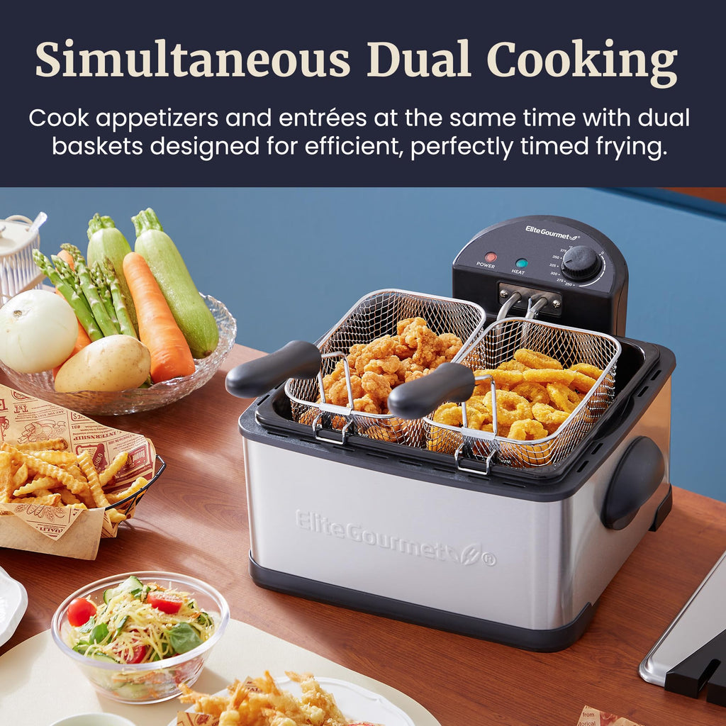 4.5Qt Deep Fryer with 2Qt Split Baskets X85502