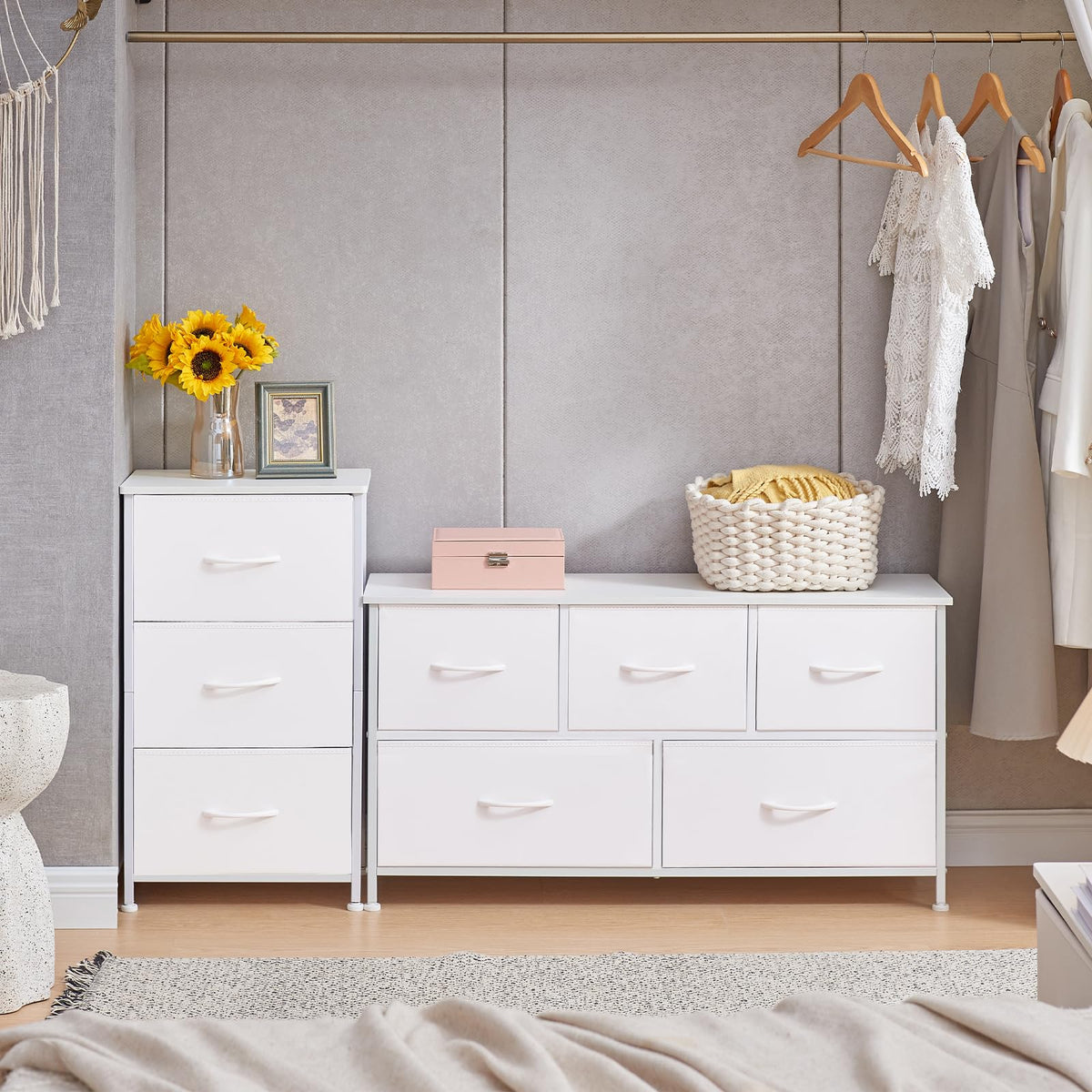 White 3 Drawer Dresser B599
