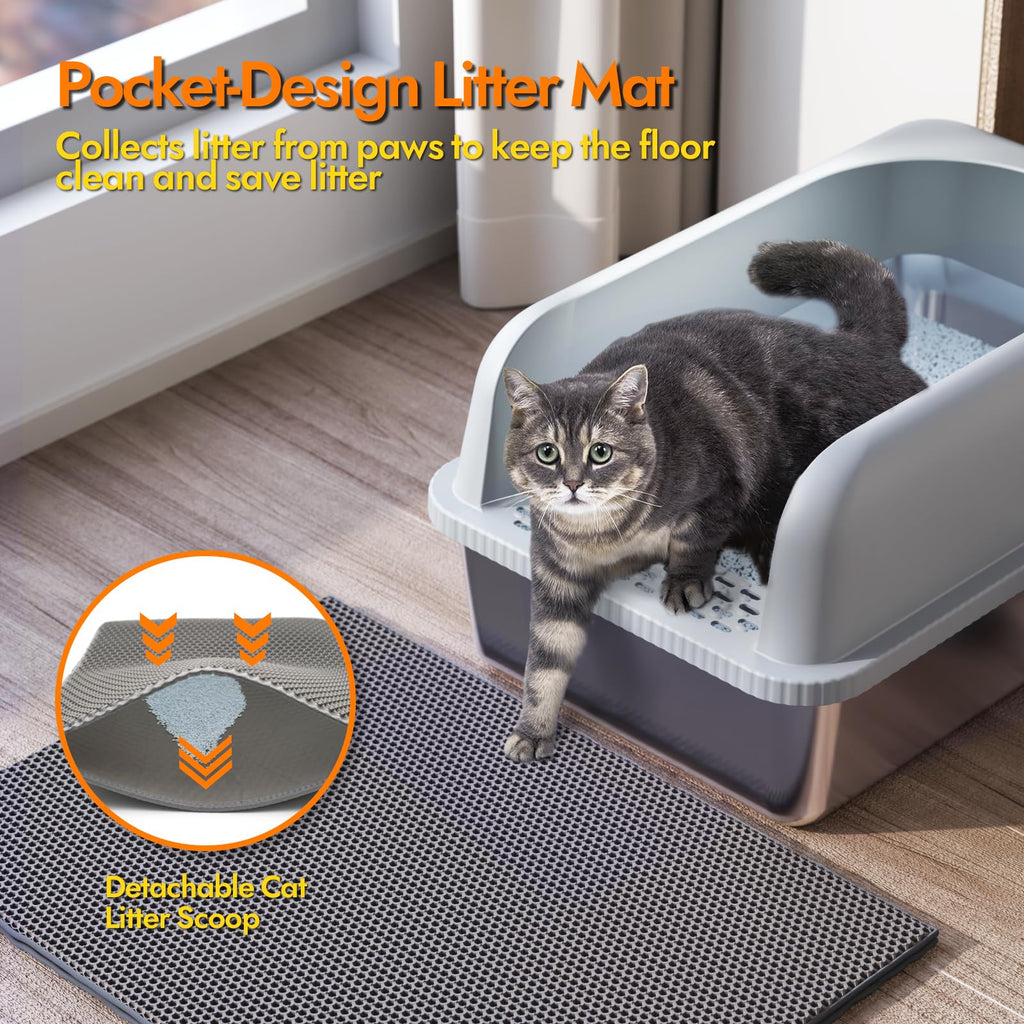 Stainless Steel Cat Litter Box with Lid B6363