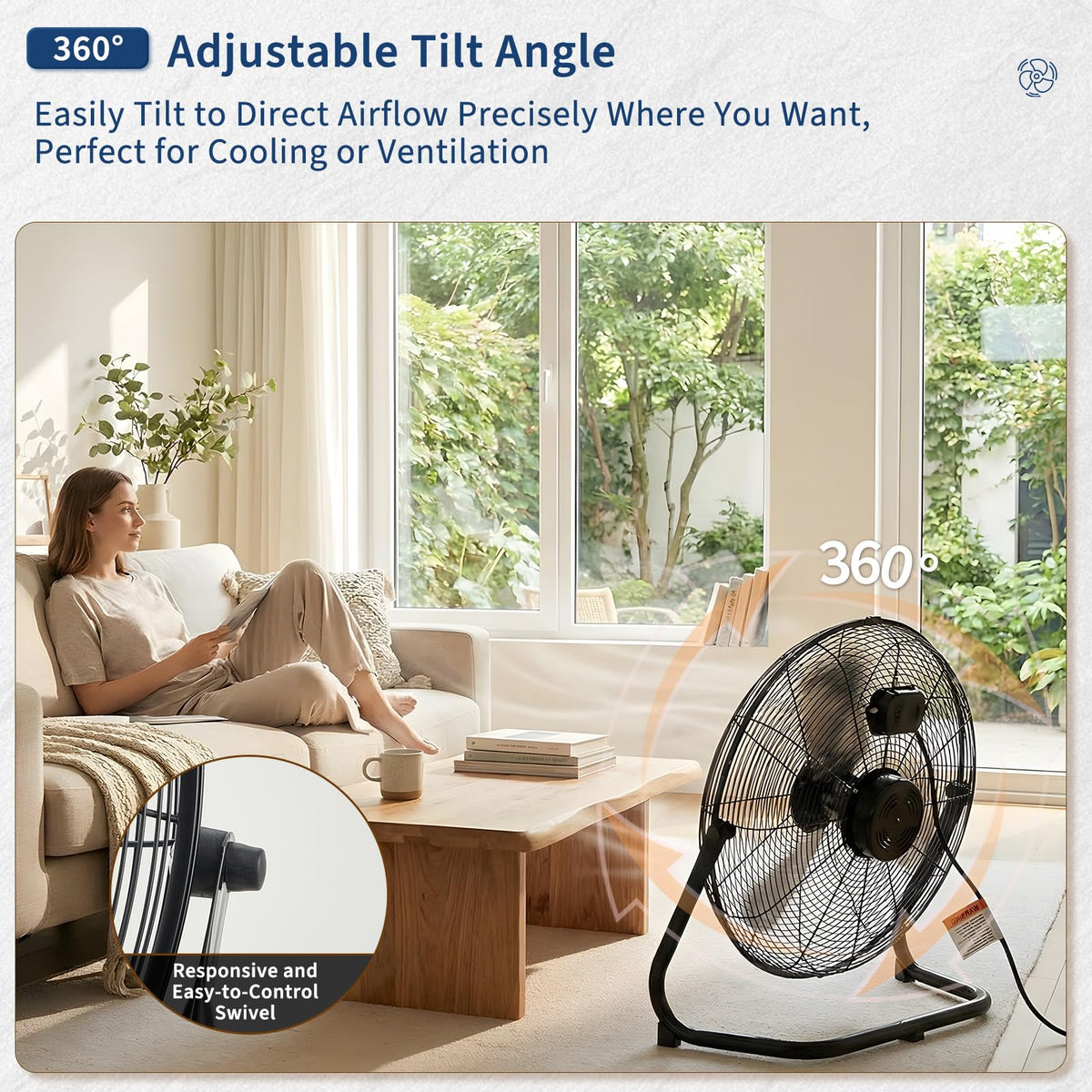 20 Inch 3 Speeds High Velocity Metal Floor Fan J47420