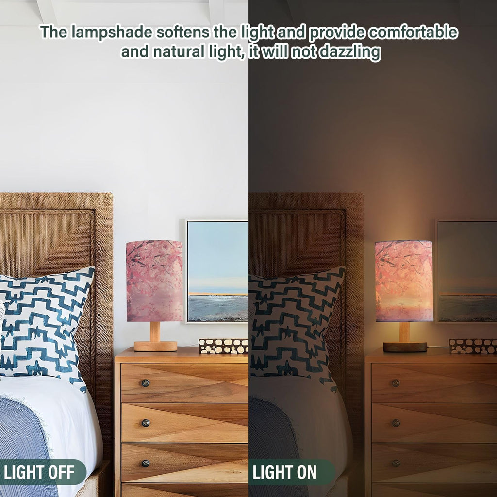 Pink Floral Bedside Table Lamp P78334