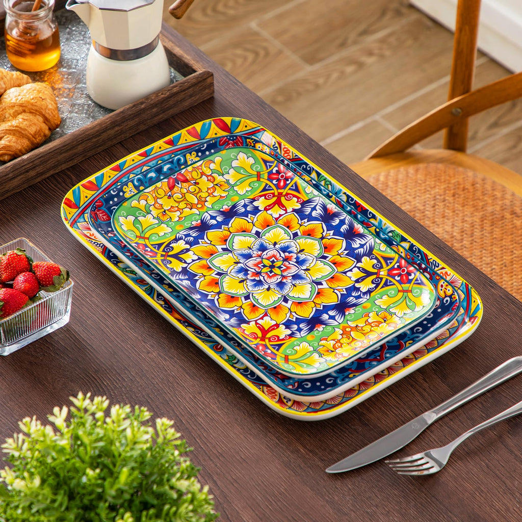 Serving Platters Set of 3 Rectangular Trays Z12212