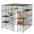 4-Tier Metal Wire Cat Cage with 3 Doors W676