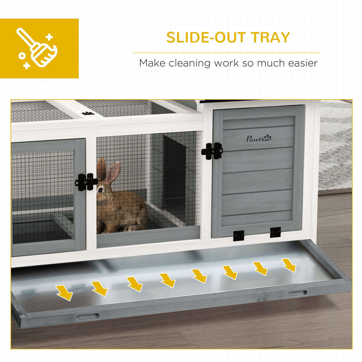 Wooden Rabbit Hutch with Wheels A423628