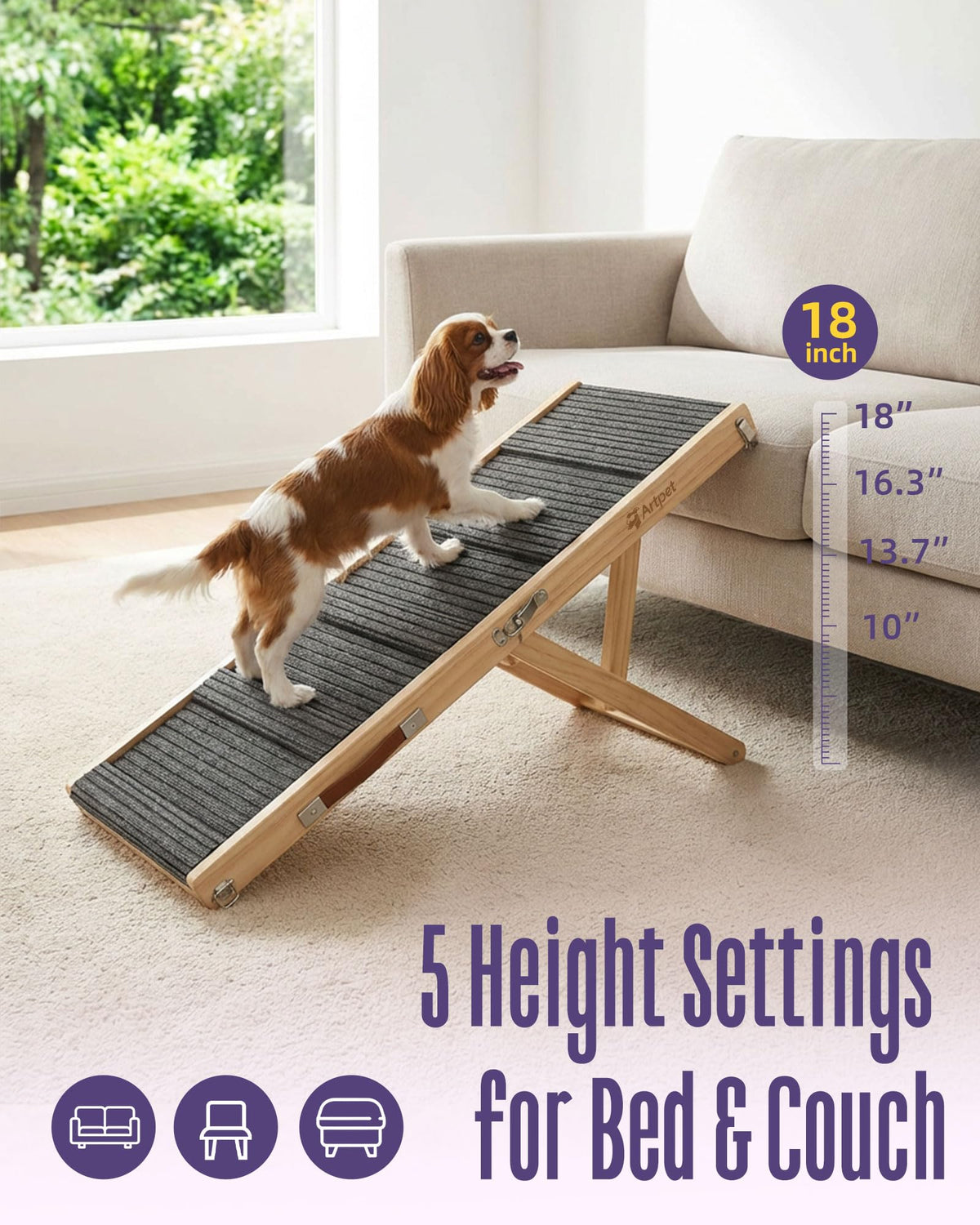Adjustable Wooden Dog Ramp R7820