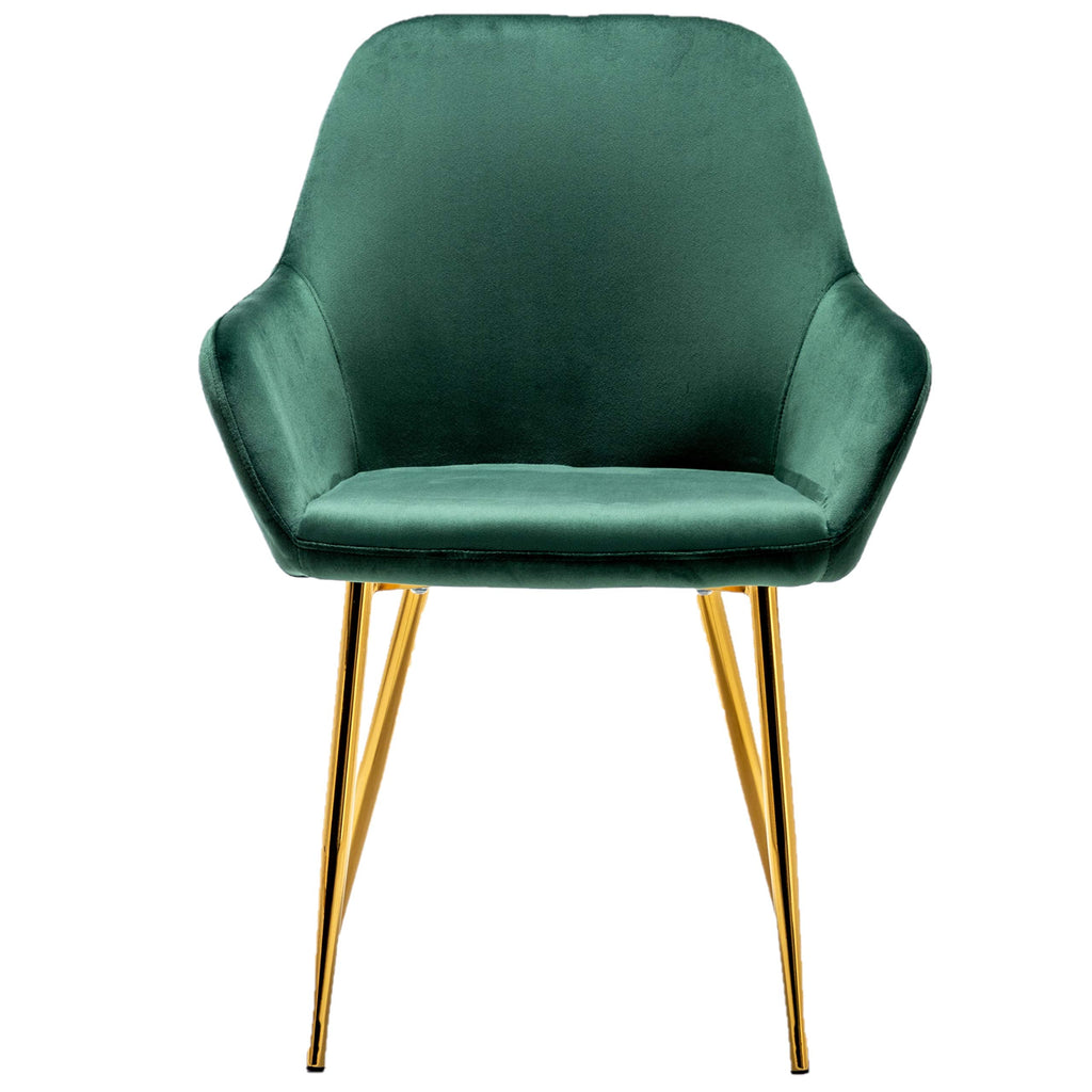 Set of 2 Green Velvet Upholstered Accent Chair E39407