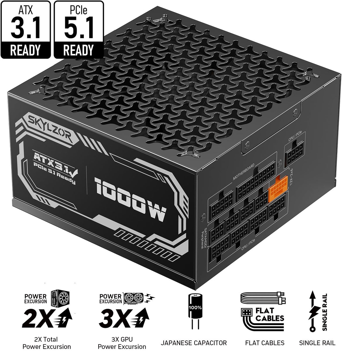 1000W Fully Modular 80+ Gold Certified ATX 3.1 Power Supply M862
