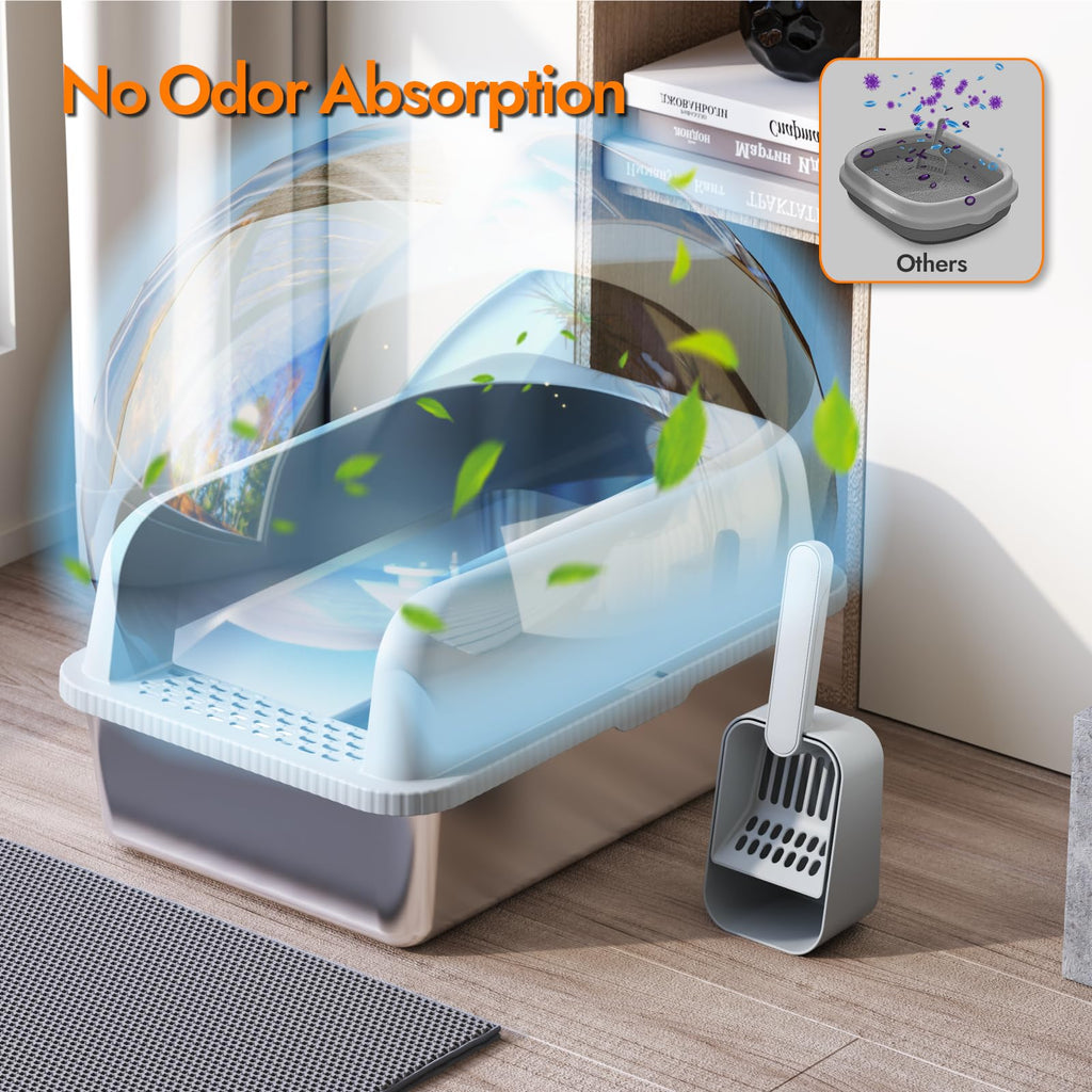 Stainless Steel Cat Litter Box with Lid B6363