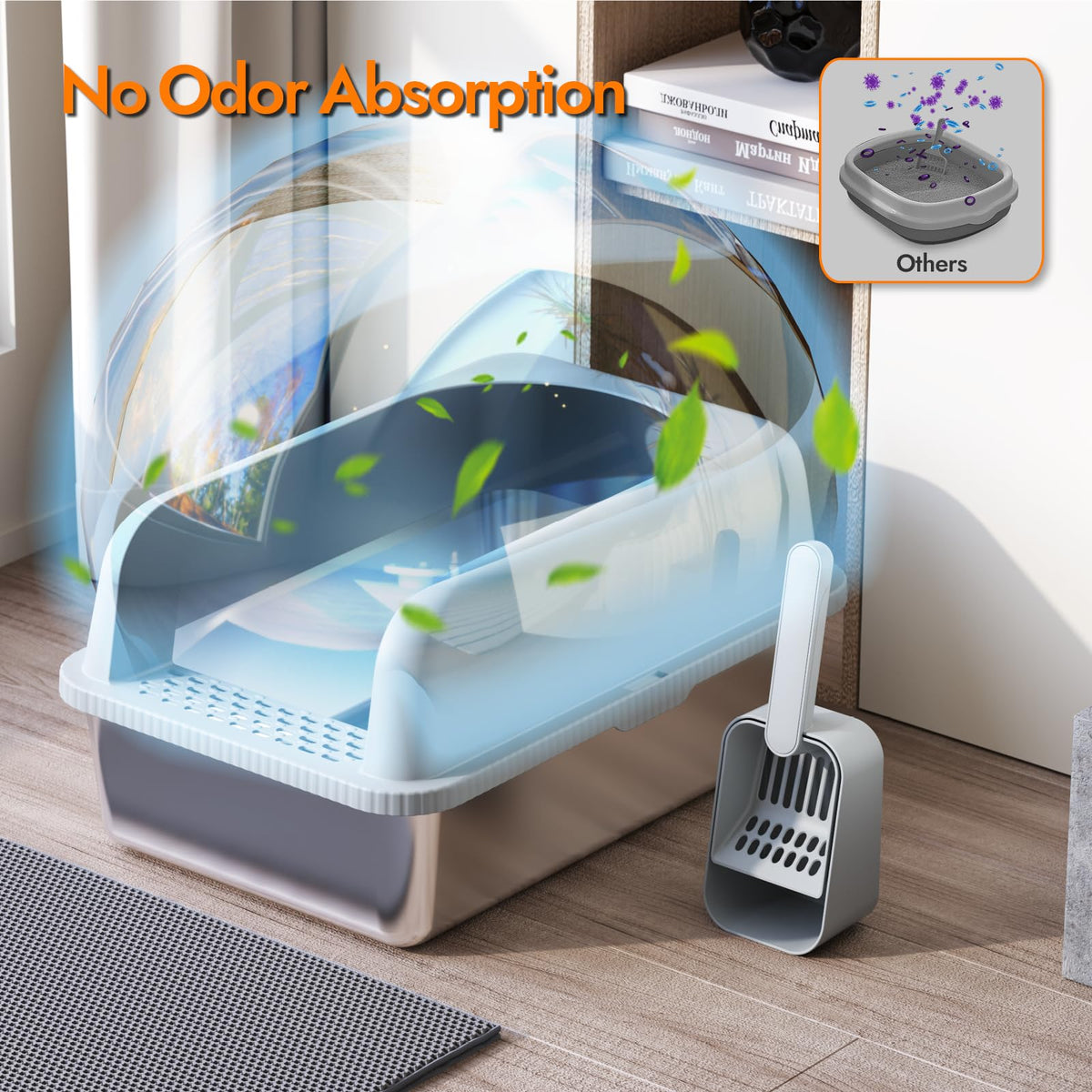 Stainless Steel Cat Litter Box with Lid B6363