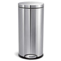 30L Brushed Stainless Steel Round Step Trash Can S919