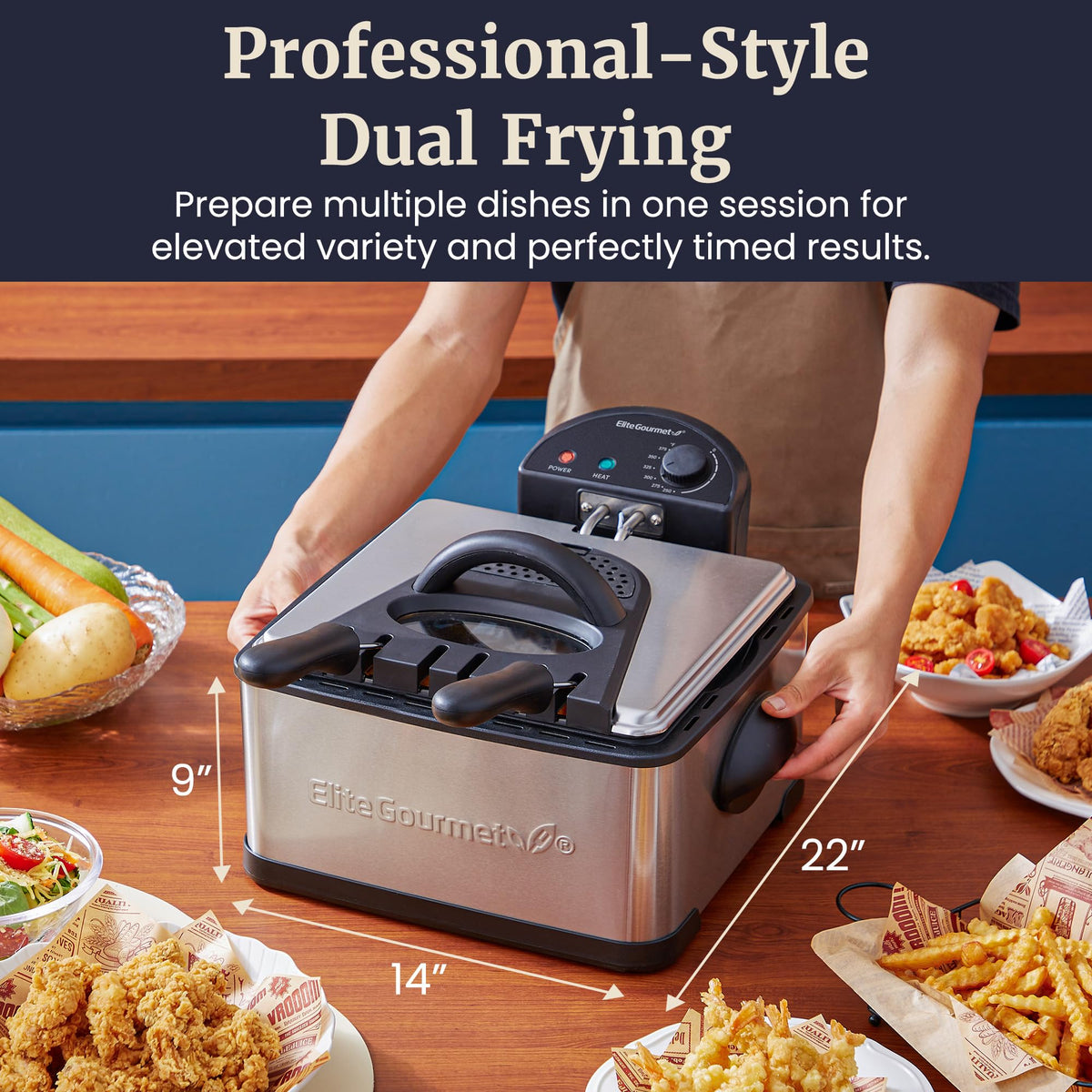 4.5Qt Deep Fryer with 2Qt Split Baskets X85502