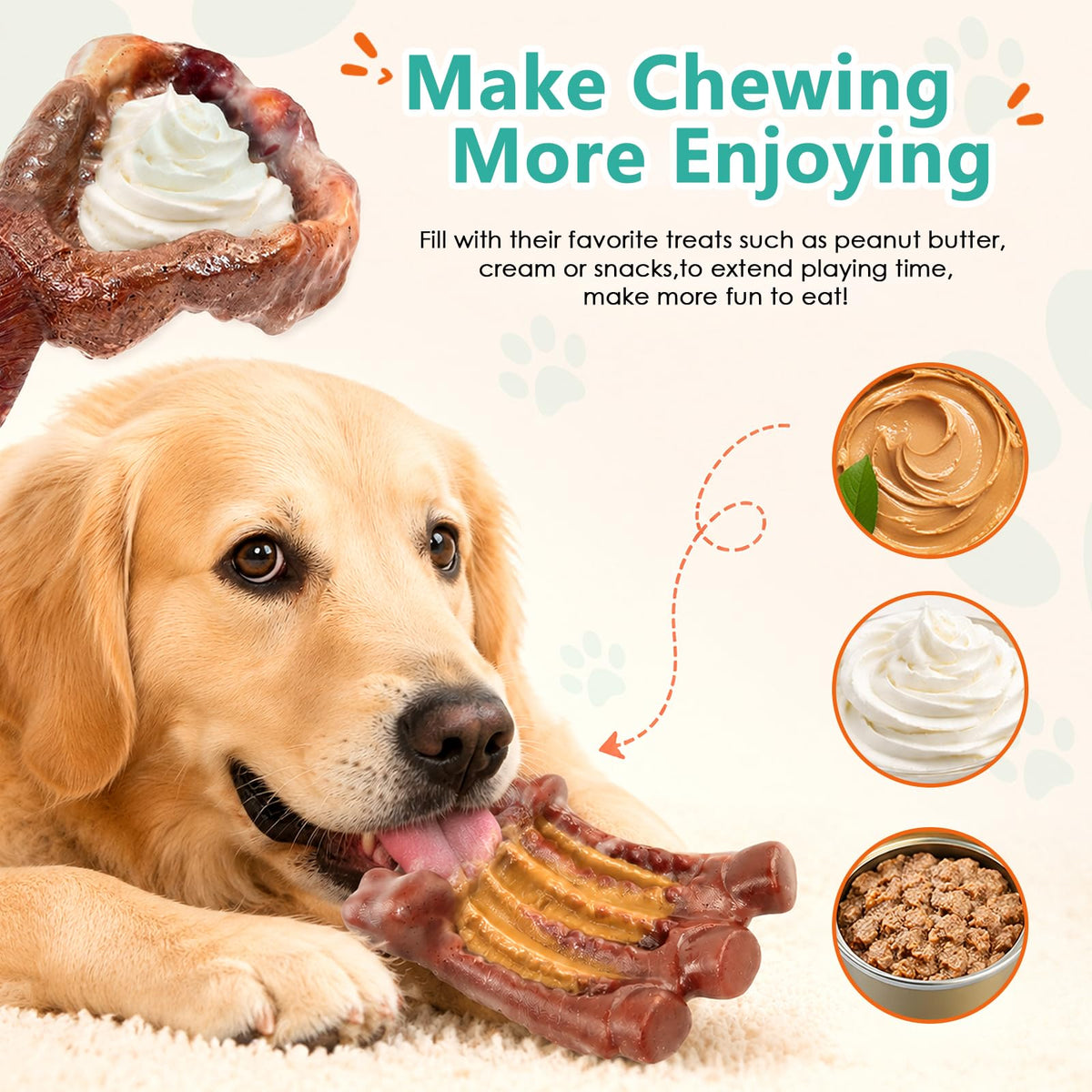 Tough Dog Chew Toys, 2 Pack Hard Nylon Bone C65470