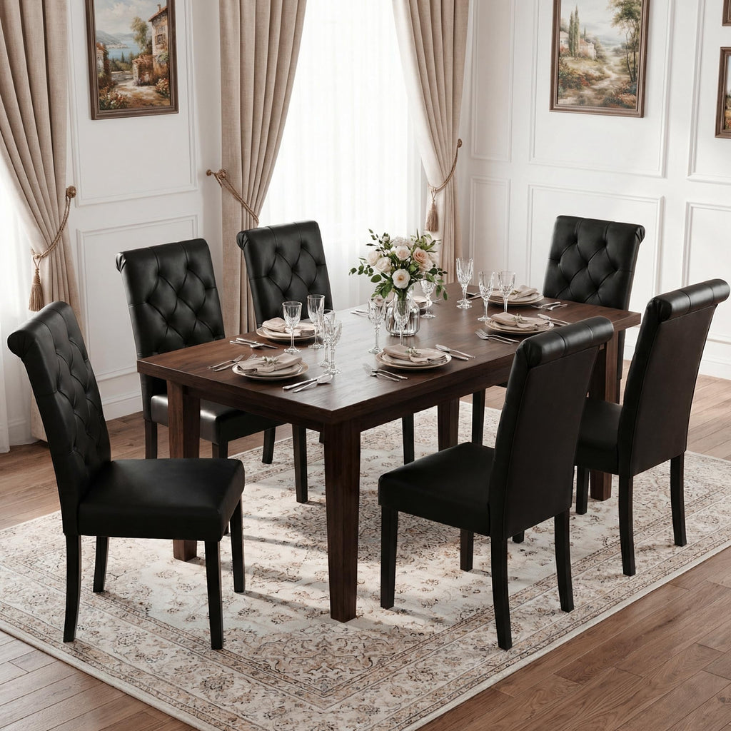 Black Upholstered Dining Chairs Set of 2 K449