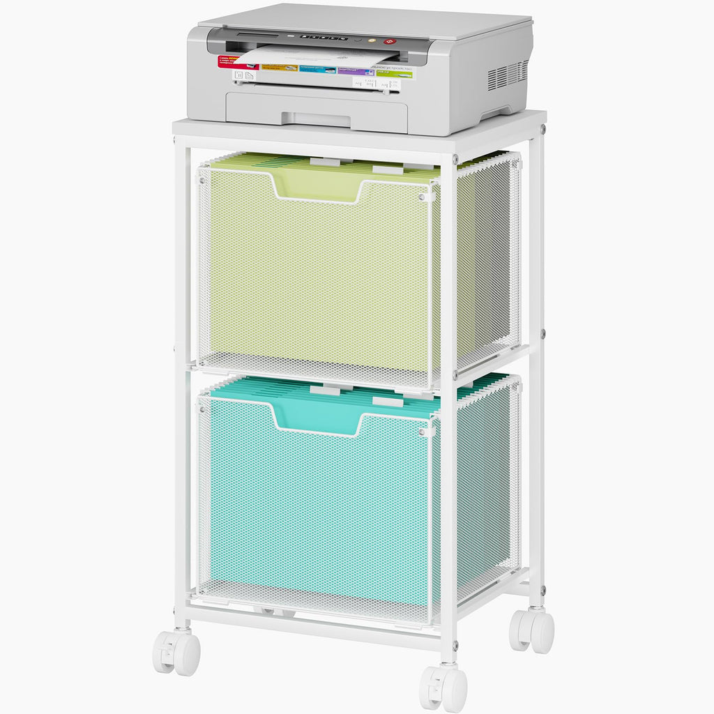 Rolling File Cart with 2 Storage Drawers L5515