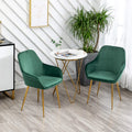 Set of 2 Green Velvet Upholstered Accent Chair E39407