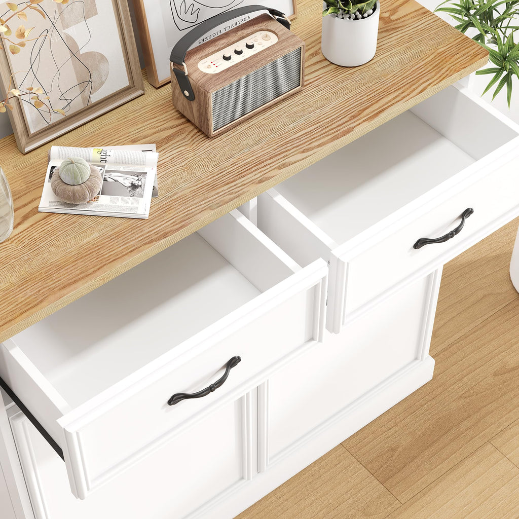 White Wooden Double Tilt Out Trash Cabinet B491