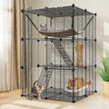 3-Tier Metal Wire Cat Cage with Hammock I415