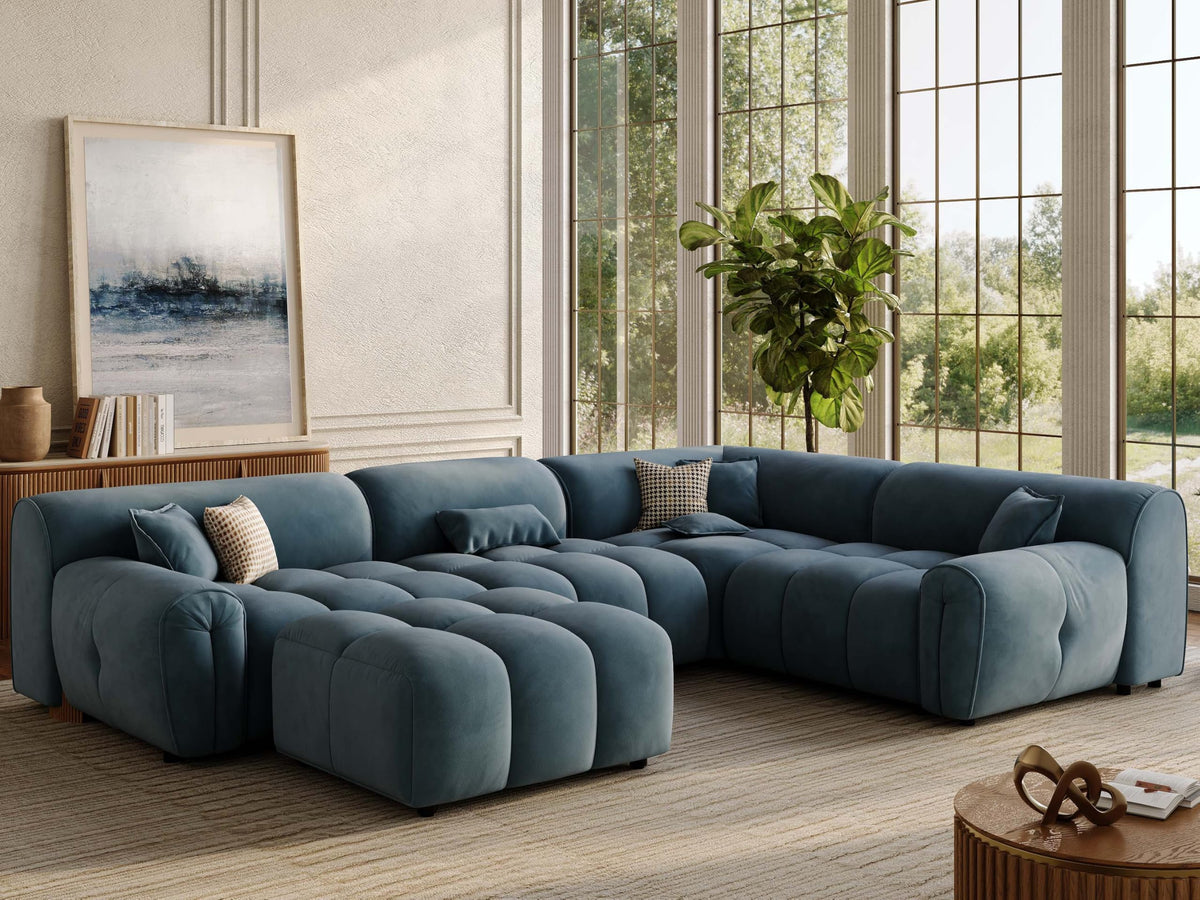 Oversized U-Shaped Sectional Sofa with Ottoman P924